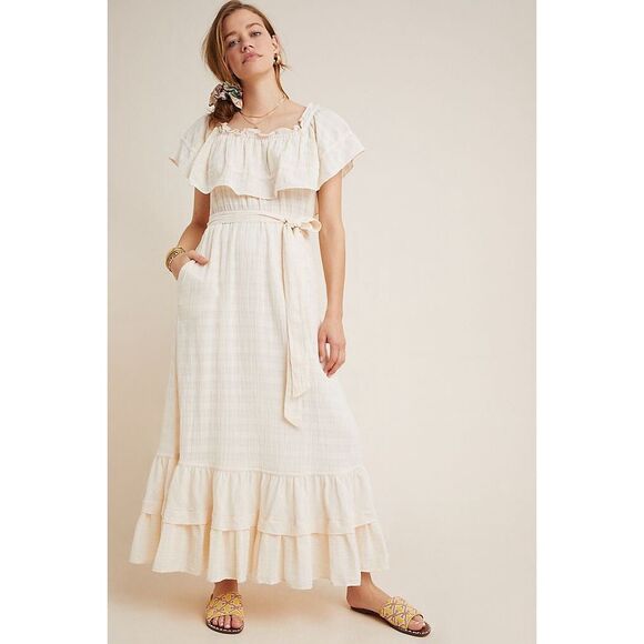 NWT Anthropologie Jayda Ruffled Maxi Dress x The Odells Size M - Picture 4 of 13